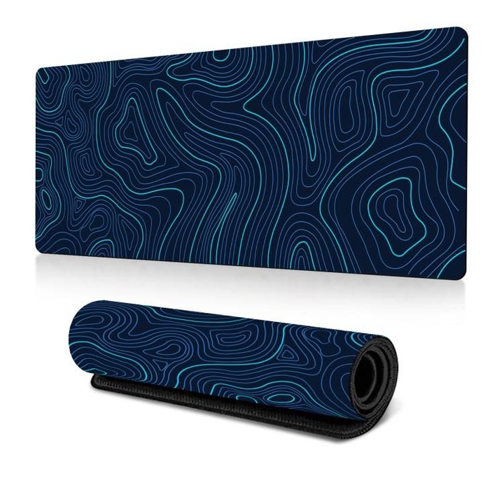Mousepad extra mare, textura abstracta, negru, 90x40cm