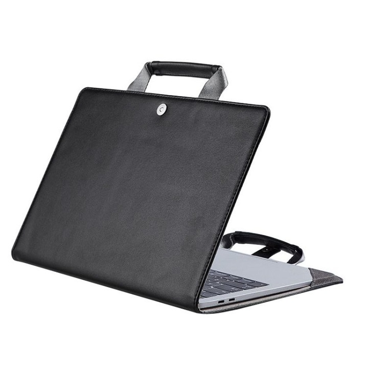 Husa laptop 15.4 inch piele sintetica rezistenta, protectie colturi, culoare cerneala