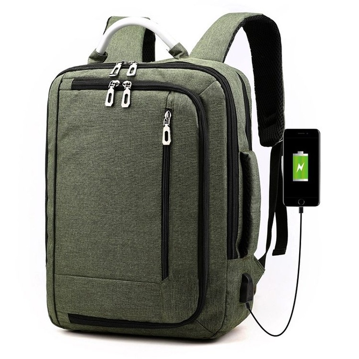 Rucsac laptop multifunctional 15.6 inch oxford rosu 43x30x10cm