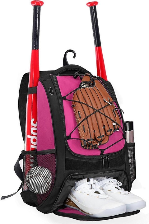 Rucsac baseball, compartiment pentru incaltaminte, roz, mare, 12+ ani