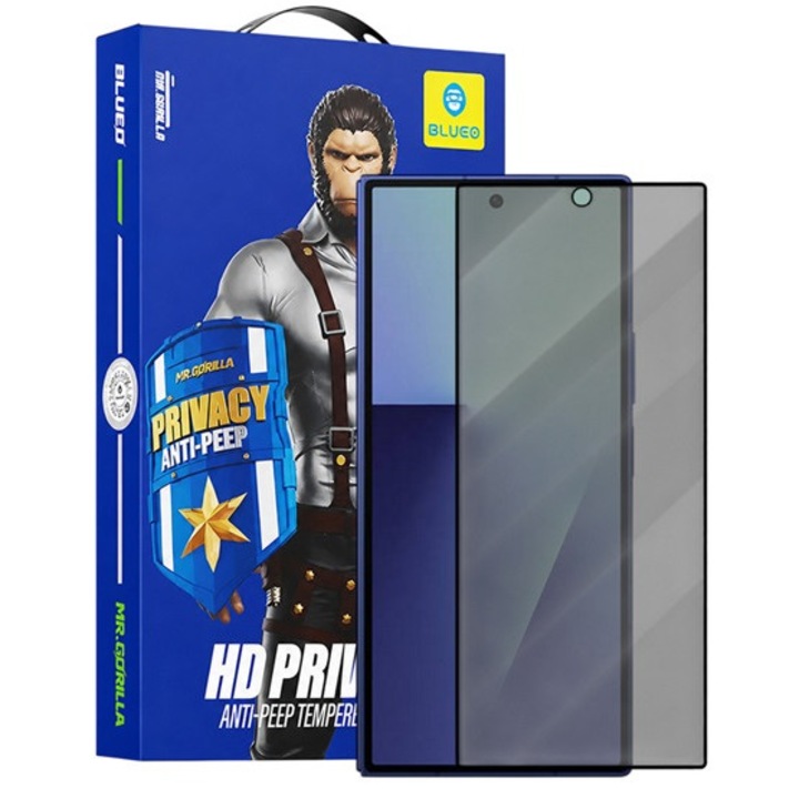 Blueo képernyővédő üveg, 2.5d, full cover, betekintés védelem, 9h, fekete, kompatibilis: Samsung Z Fold8 Ultra / Z Fold7