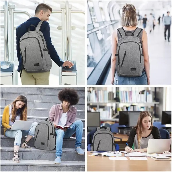 Rucsac laptop 15.6 inch, antifurt, USB, impermeabil, 51x31x14.5cm