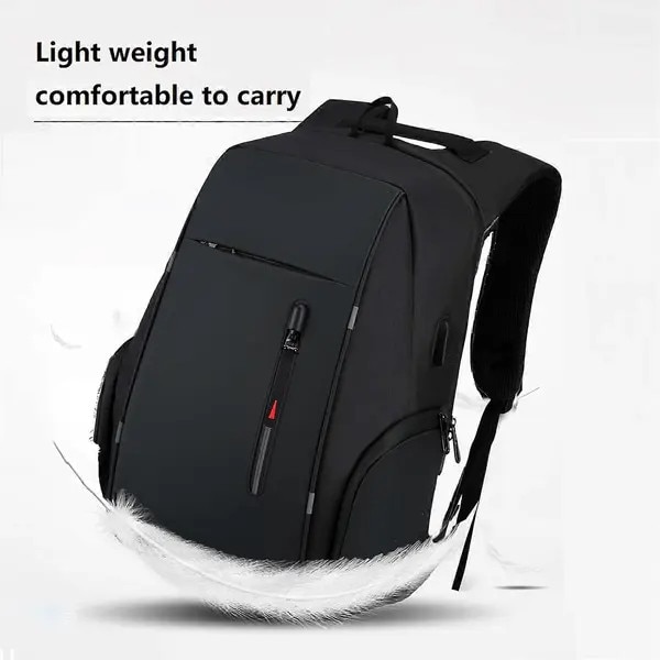Rucsac laptop 17.3 inch, rezistent la apa, port USB, negru, 46x30x16cm