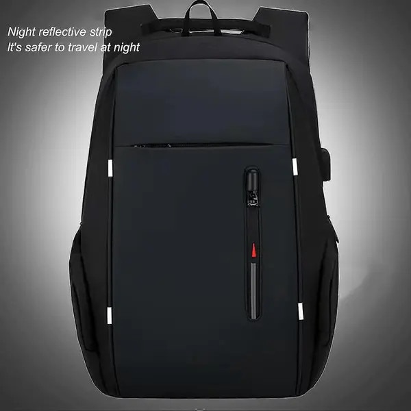 Rucsac laptop 17.3 inch, rezistent la apa, port USB, negru, 46x30x16cm