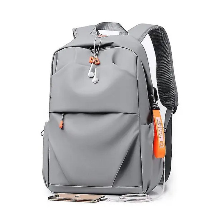 Rucsac scolar cu port USB si port casti negru 30x18x45cm