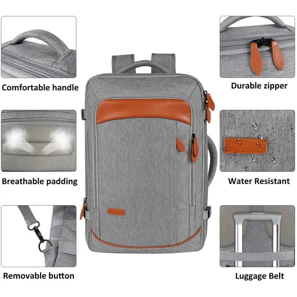 Rucsac de calatorie 40L, rezistent la apa, extensibil, negru, 40x25x50cm