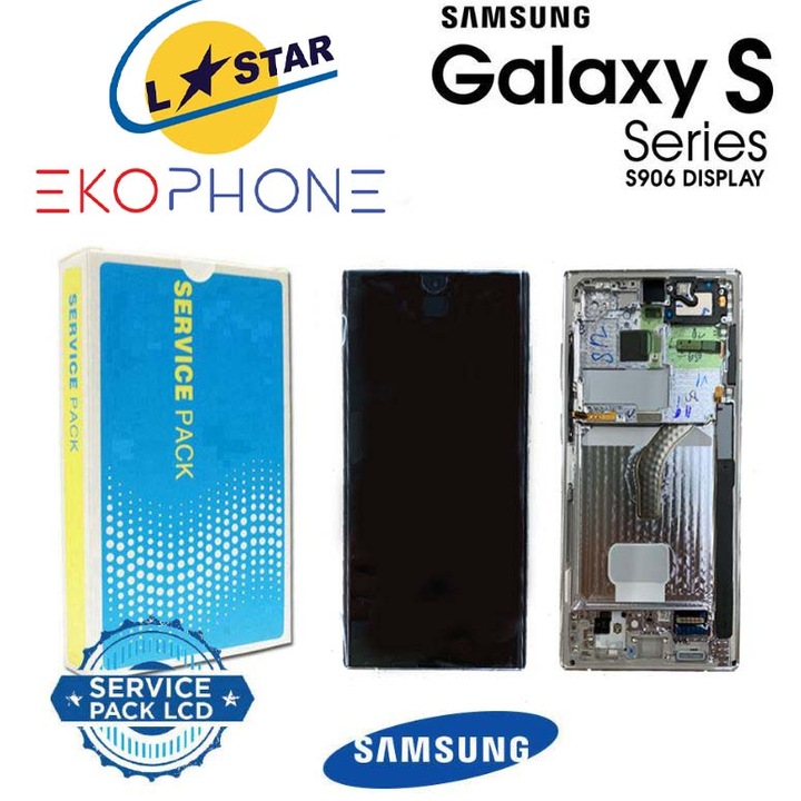 LCD kijelző kerettel, Digital One, Samsung Galaxy S22 Plus SM-S906-hez, Eredeti, 2022