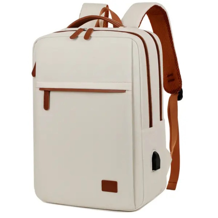 Rucsac laptop rezistent impermeabil bej 42x31x14cm
