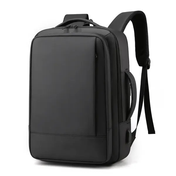 Rucsac laptop 15.6 inch negru extensibil cu port USB incarcare impermeabil