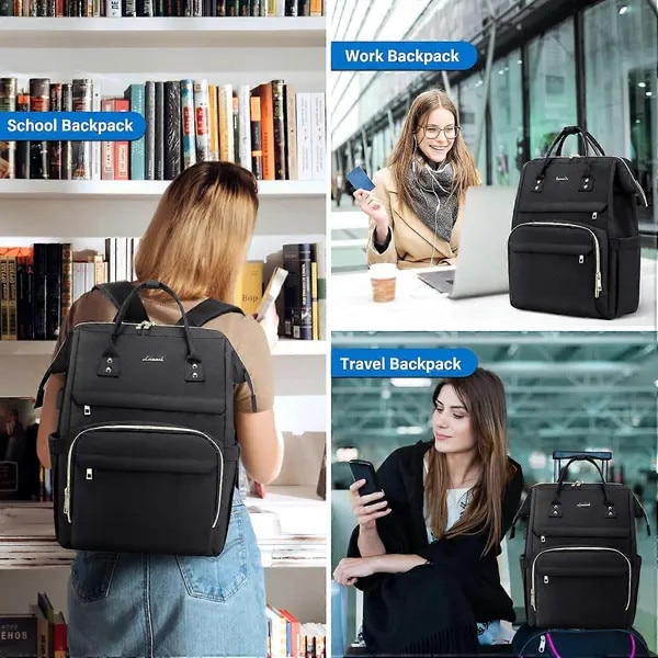 Rucsac laptop 15.6 inch, negru, 20L, rezistent la apa, antifurt, cu portofel, 30x19x41cm