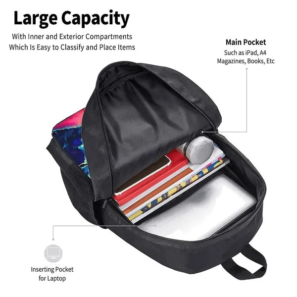 Rucsac multifunctional, poliester, 41x30x11.5cm, negru