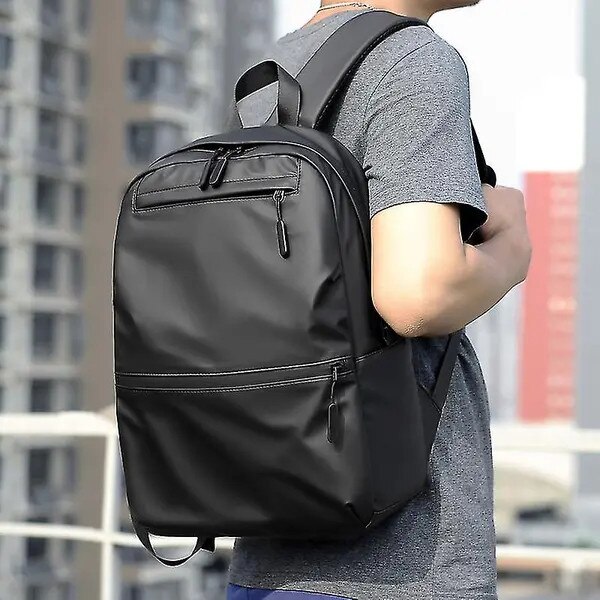 Rucsac casual barbati, capacitate mare, nylon, gri, 45x30x15cm