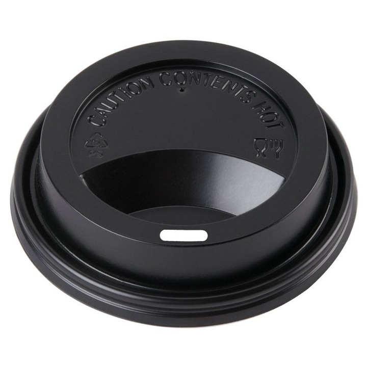 Capac pentru pahare din carton, negru, D-9 cm (100buc/set), lotfi