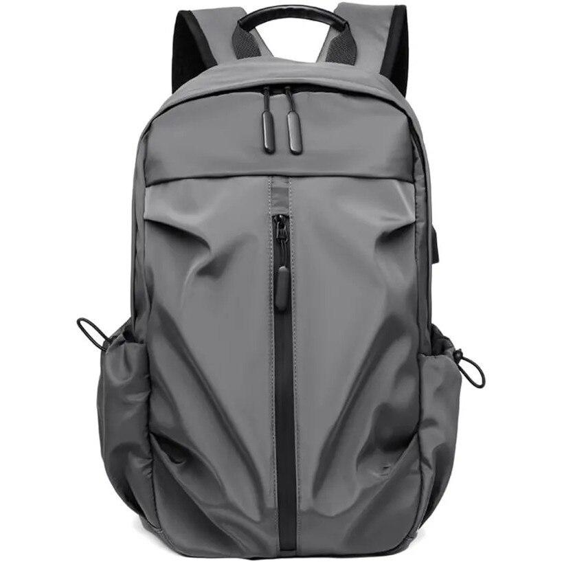 Rucsac pentru laptop din poliester, rezistent la apa, anti-furt, cu fermoar vertical si multiple buzunare, model IZO-CJ-K0502-2026-0721-6841, gri, 29 x 13 x 42 cm