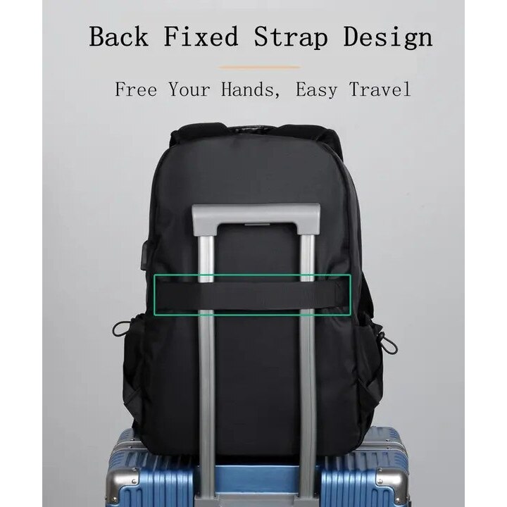 Rucsac pentru laptop din poliester, rezistent la apa, anti-furt, cu fermoar vertical si multiple buzunare, model IZO-CJ-K0502-2026-0721-6841, gri, 29 x 13 x 42 cm