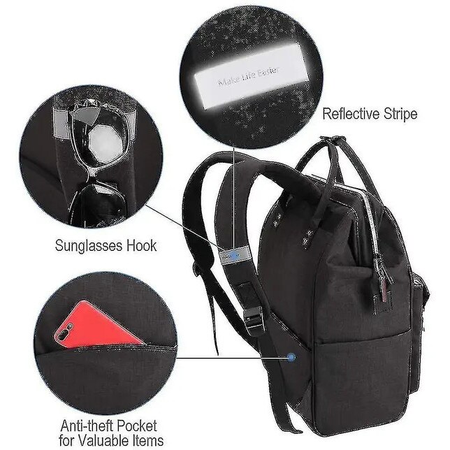 Rucsac laptop 15.6 inch negru compartiment antifurt ergonomic