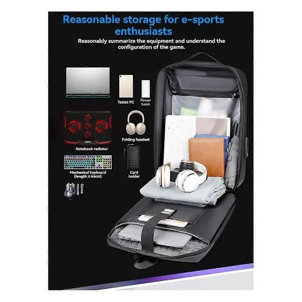 Rucsac laptop 15-16.1 inch multifunctional negru rezistent apa durabil