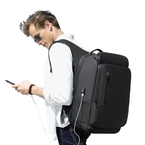 Rucsac barbati, impermeabil, capacitate mare, negru, 45x30x20cm
