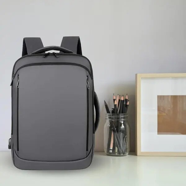 Rucsac laptop 16 inch, rezistent apa, multifunctional, negru 42x30x12cm