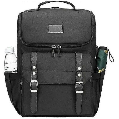 Rucsac laptop vintage rosu cu port USB si multiple compartimente 45x30x15cm