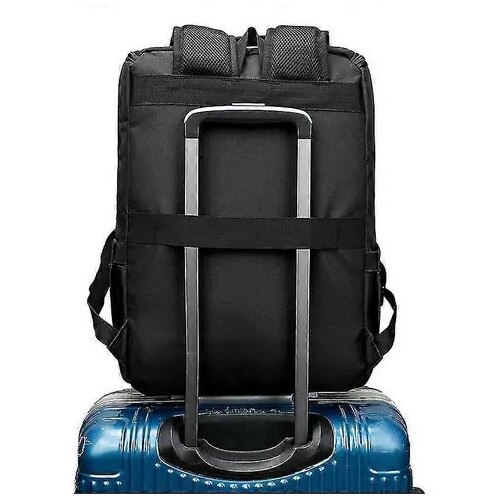 Rucsac laptop vintage rosu cu port USB si multiple compartimente 45x30x15cm