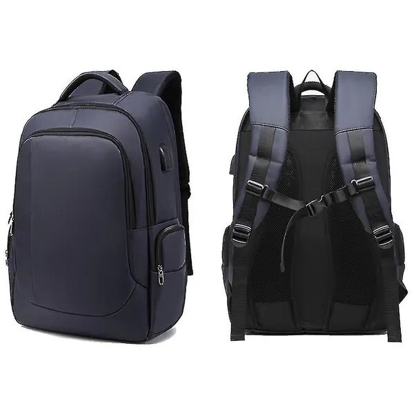 Rucsac laptop 15.6 inch, USB, albastru, 30x45x15cm