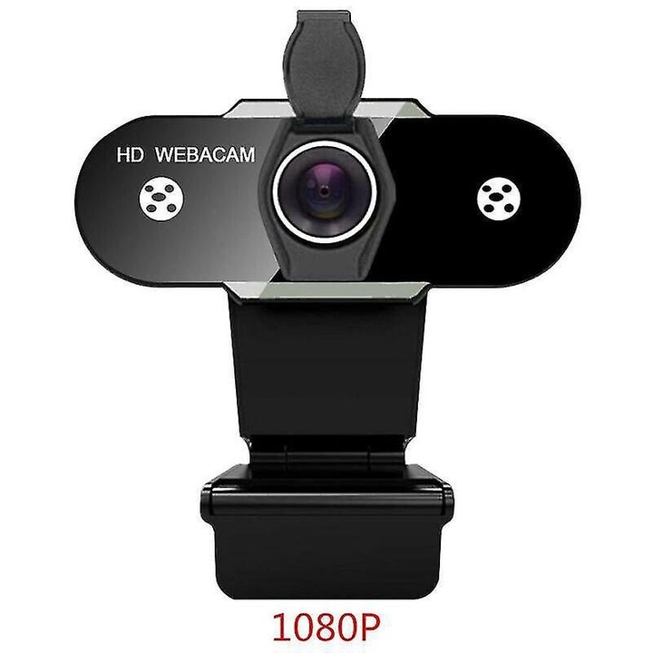 Уеб камера USB 2.0 1080p HD, черна, универсална