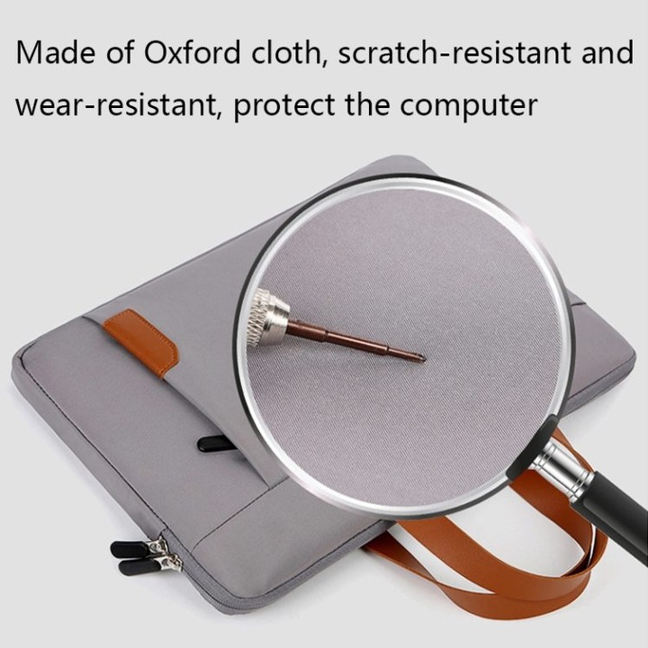 Geanta laptop 15 inch, Oxford, gri, 40x28cm