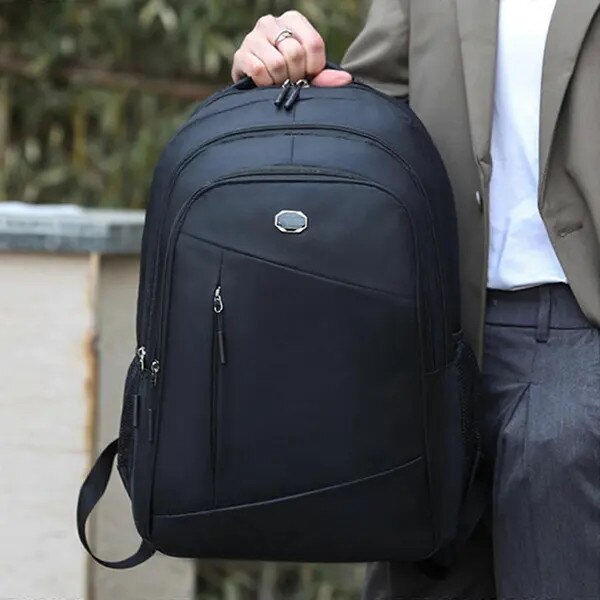Rucsac Oxford pentru barbati, capacitate mare, gri, 17 inch