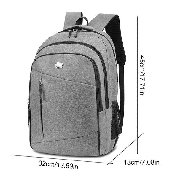 Rucsac Oxford pentru barbati, capacitate mare, gri, 17 inch