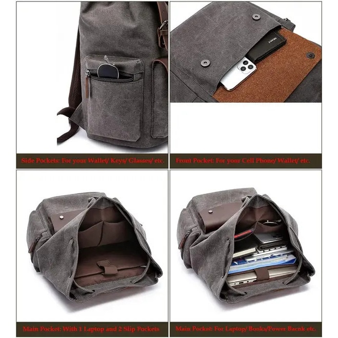 Rucsac casual unisex, panza si piele, capacitate mare, multicolor, 45x33x18cm