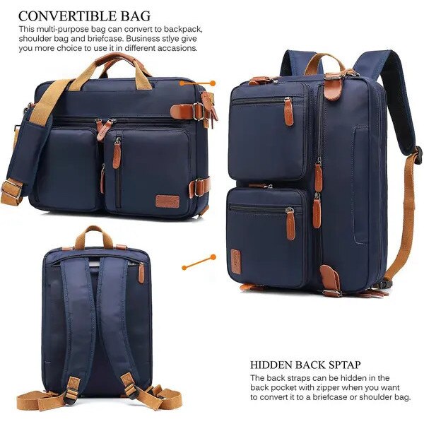 Geanta laptop multifunctionala 17.3 inch negru 48x13x35cm, rucsac geanta umar servieta