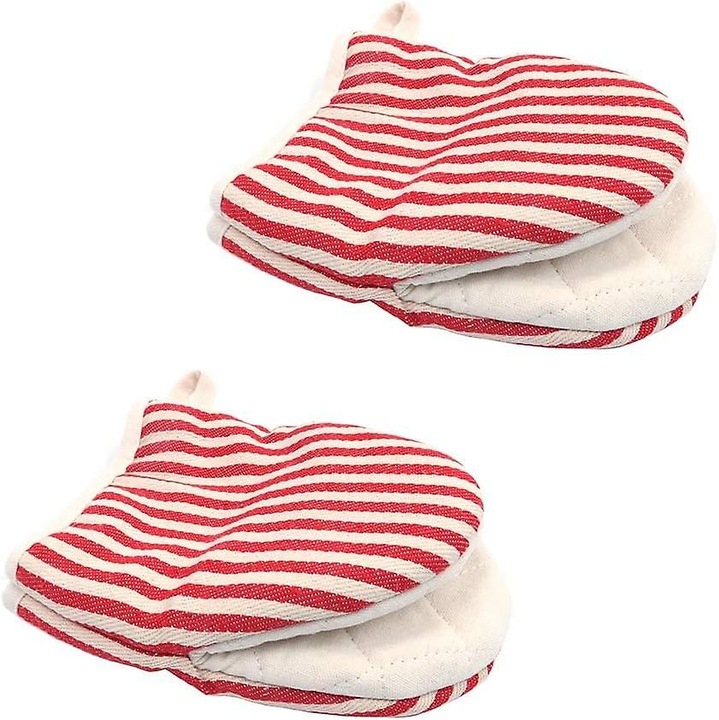 Mini sütőkesztyű, pamut belső, hőálló, fehér, 1 pár/szett