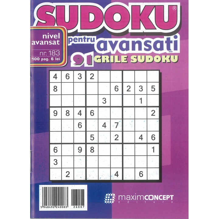 Sudoku pentru avansati 183, Editura Maxim