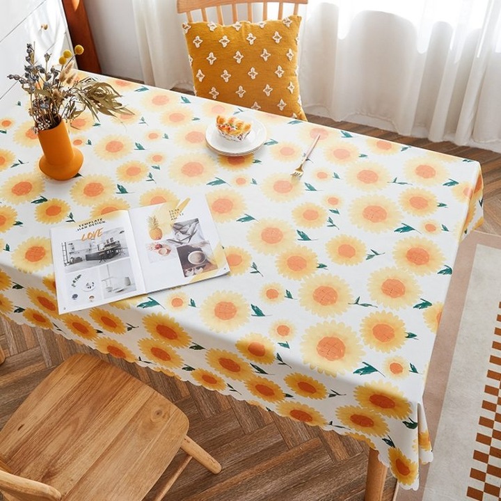Vízálló PVC asztalterítő, többszínű, 140x200cm