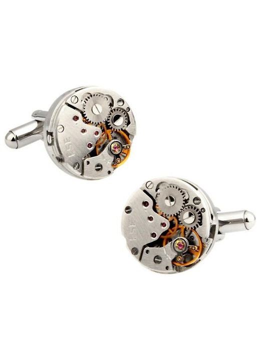 Butoni camasa mecanism ceas metal barbati retro