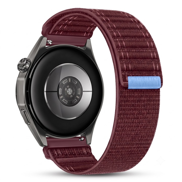 Найлонова каишка за Huawei Watch GT2 GT3 GT4 GT5 GT6 Pro 46mm 48mm, Garmin Venu 2 3 4 45mm, Vivoactive 4 45 mm, Redmi Watch 5 Lite / Active, Amazfit Balance / 2 / 3 / Ultra, BIP 5 / 6, Xiaomi Watch S4 47 mm, Realme Watch 5, 22 mm, бордо