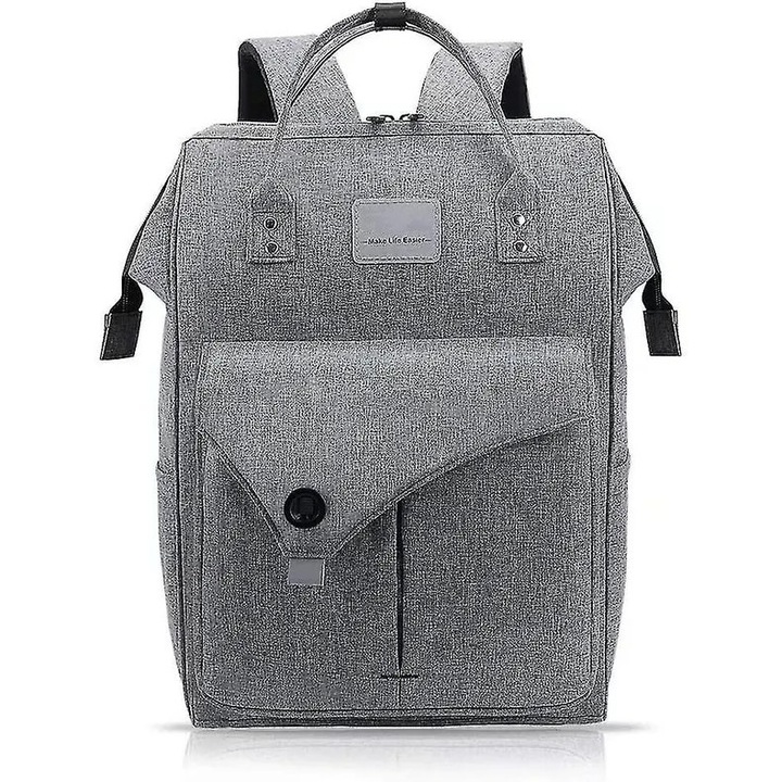 Rucsac laptop 15.6 inch unisex gri deschis scoala universitate calatorie