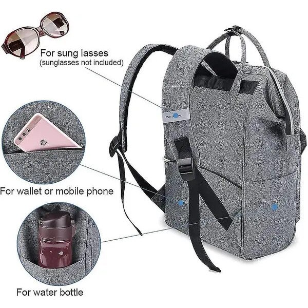 Rucsac laptop 15.6 inch unisex gri deschis scoala universitate calatorie