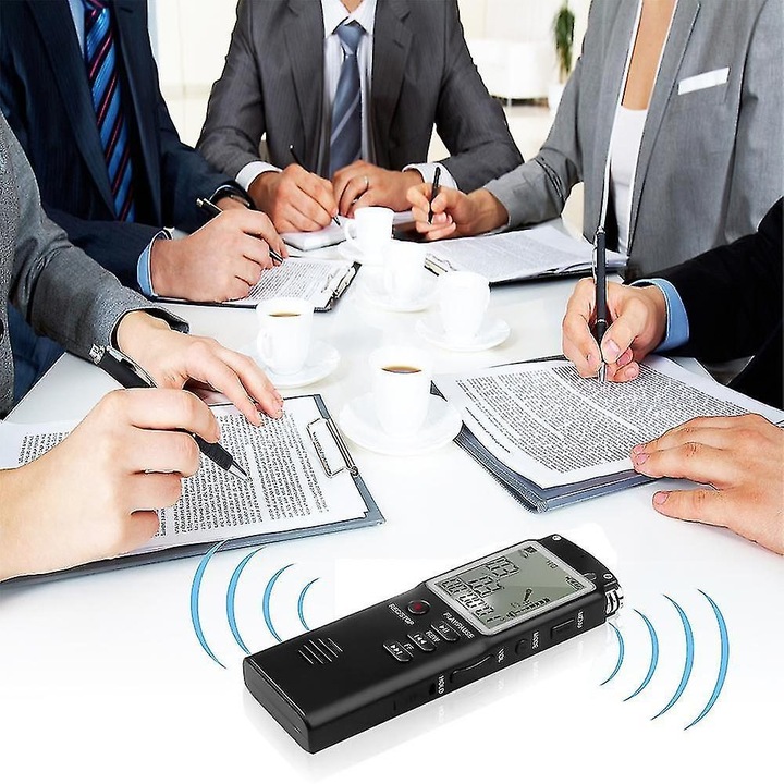 Цифров диктофон 16GB, 96 часа, USB, черен