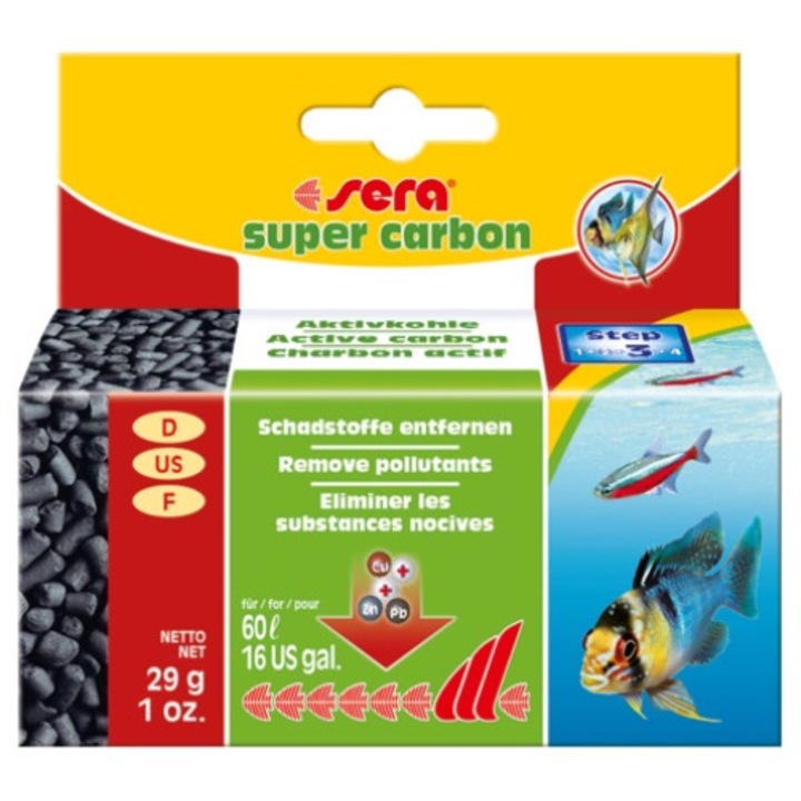 Пакетче активен въглен за филтри sera fil 60 или 120 Sera super carbon, 35 гр