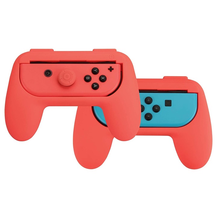 Комплект грипове за контролери Joy-Con Nintendo Switch, червен, 2x грип за контролер, 2x грип за джойстик
