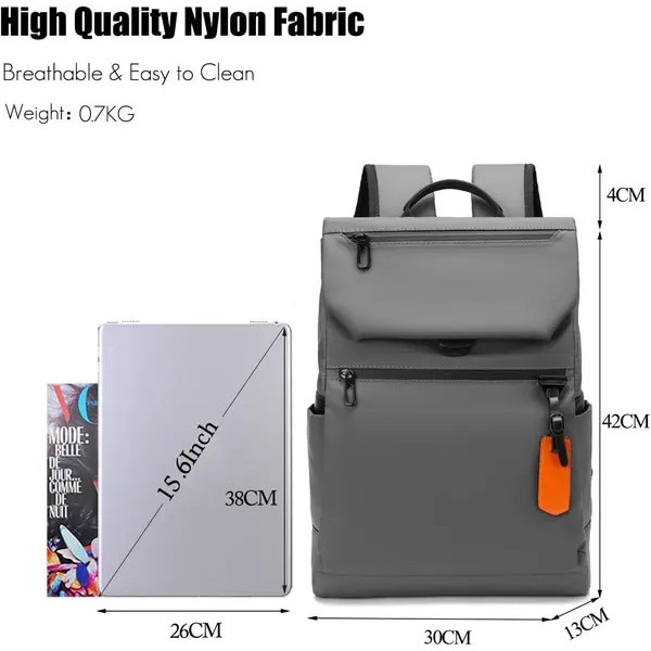 Rucsac laptop 15.6 inch multifunctional cu port USB negru 30x45x15cm