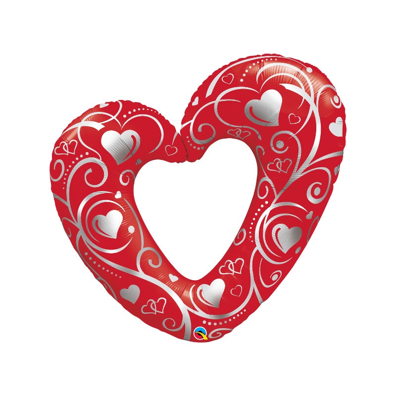 Folie fig inima sparta rosie 107 cm, Qualatex 16441