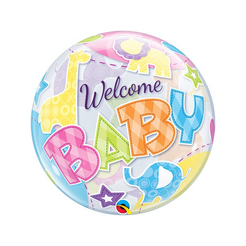 Bubble 56 cm / 22'' Welcome baby, 3D, Qualatex 25898