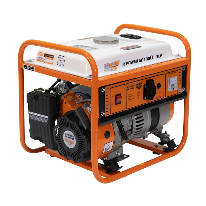 Generator curent electric Ruris R-Power GE 1000, 1000 W, 3 CP, 4 timpi, benzina, 15 h autonomie maxima