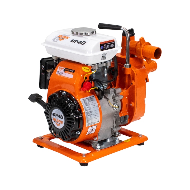 Motopompa apa curata Ruris MP40, 2.5 CP, 97 CC, 20 mc/h debit apa, 1.5" prindere furtun, 140 m refulare pe orizontala, 8 m adancime absorbtie, 1.4 l, benzina