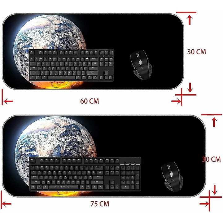 Mousepad gaming 75x30cm flori portocalii roz