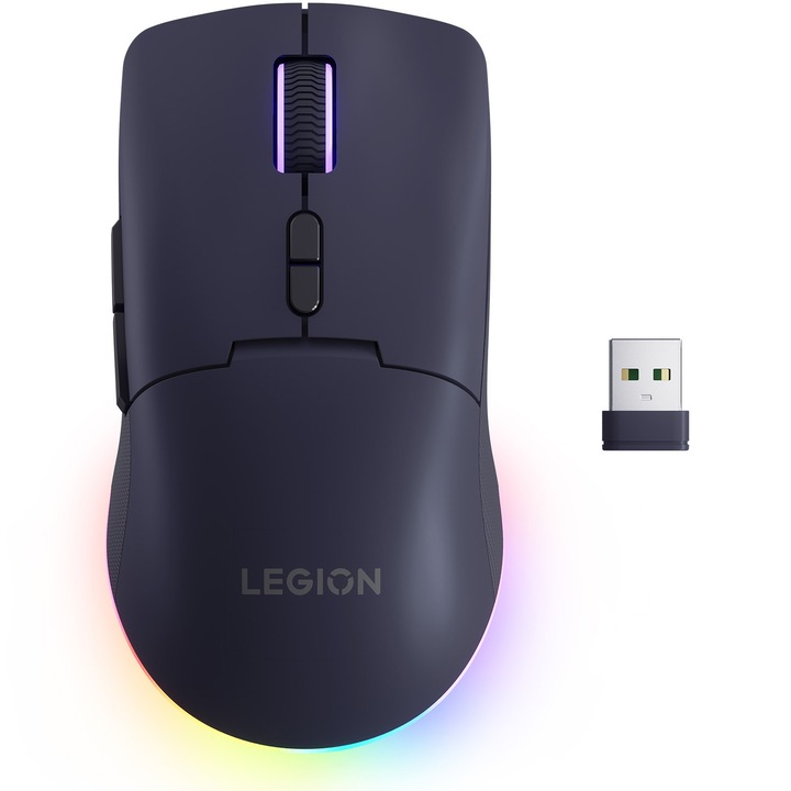 Безжична мишка Lenovo Legion M220 RGB, Геймърска, 5000DPI, Nebula Purple