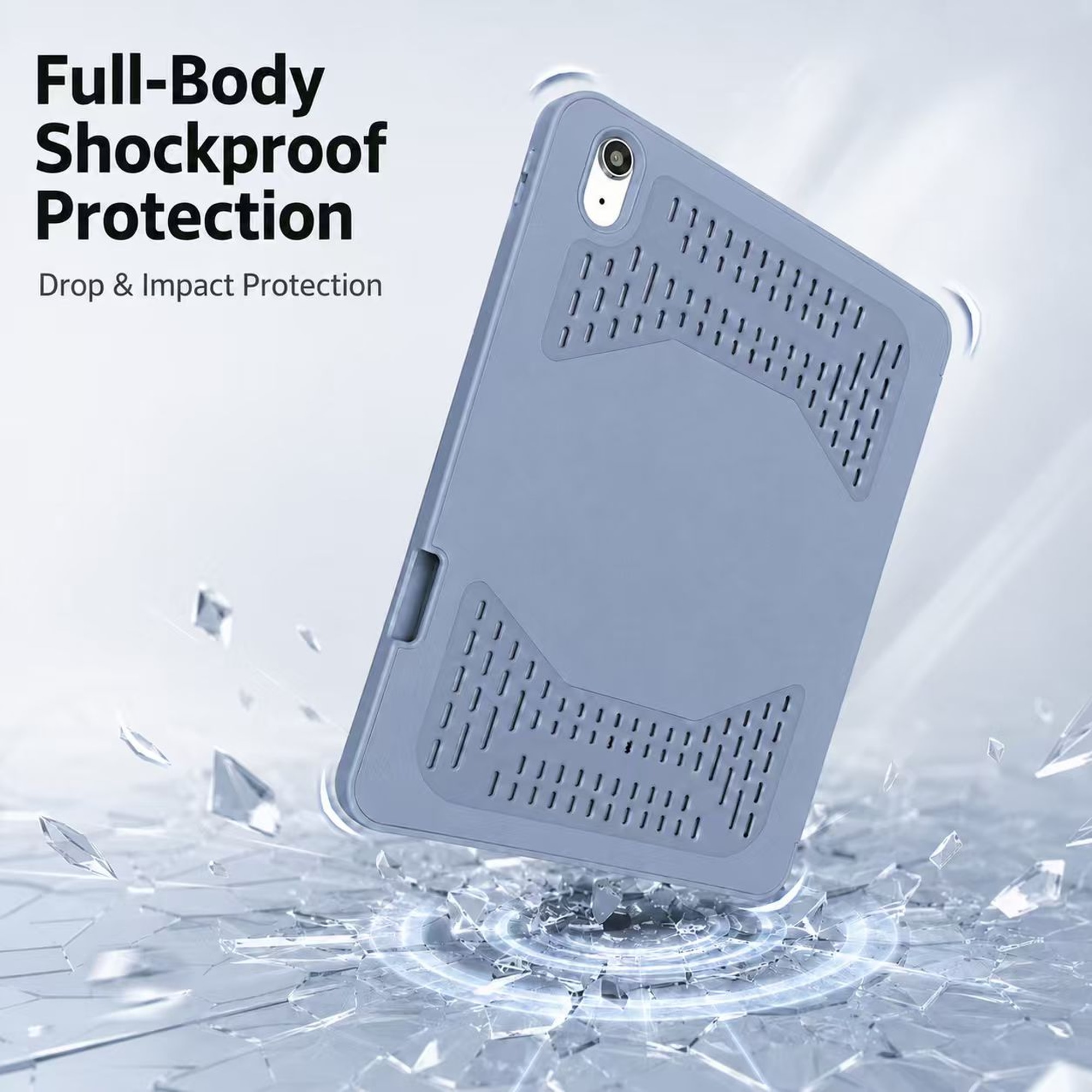 Husa Smart Cover pentru iPad 10 10.9" 2022 / iPad 11" (A16) 2025, cu Spate Ventilat pentru Disiparea Caldurii, Stand Pliabil tip Y (Origami) Orizontal/Vertical, Slot Pen pe Dreapta, Auto Sleep/Wake, Mov